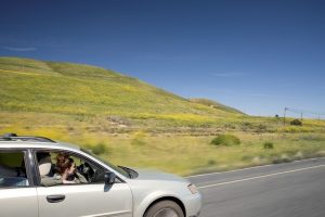 a car on a road