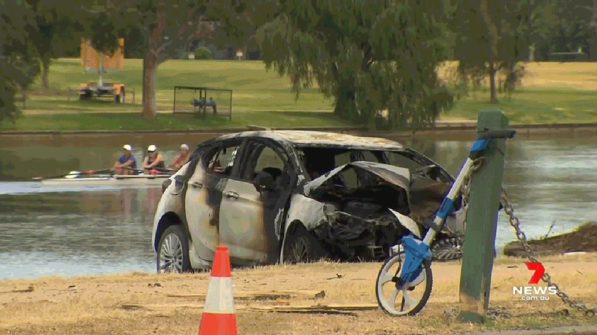 Stolen Car Joyride On F1 Circuit Ends With Fiery Crash