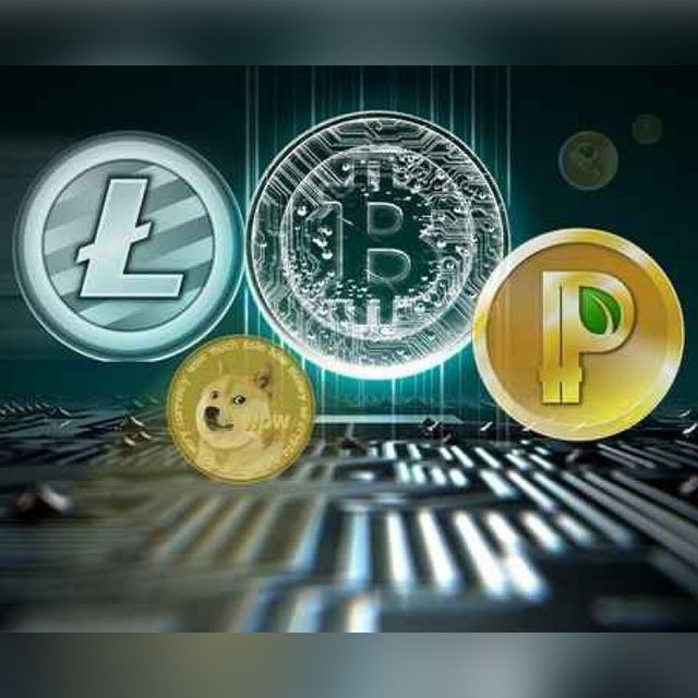 Shutterstock image of different cryptocurrencies