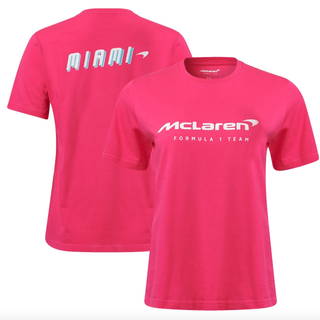 Miami Neon Logo T-Shirt - Pink - Womens