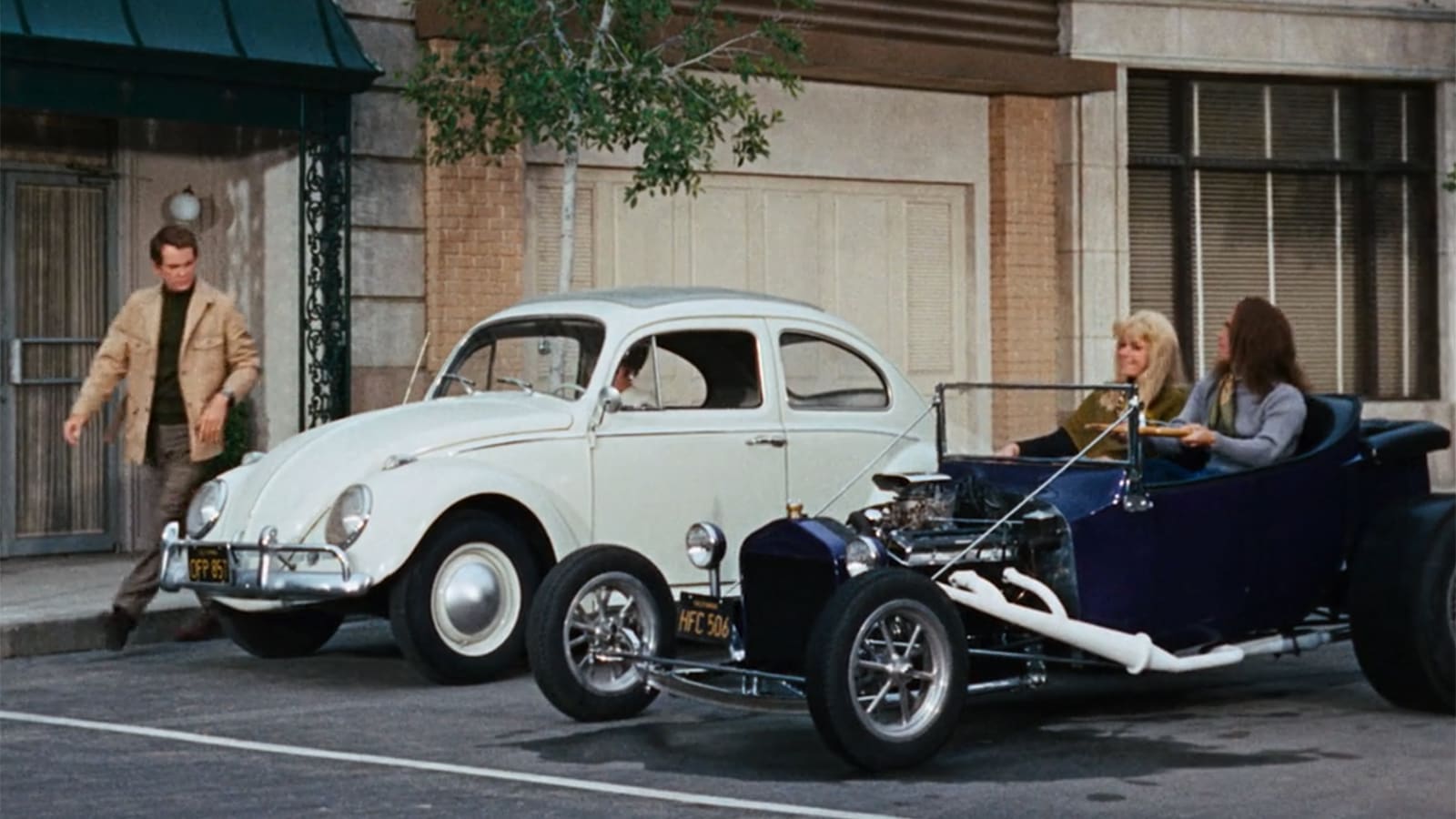 Herbie and the hot rod in "The Love Bug"