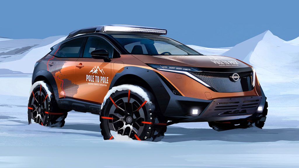 Nissan building an Ariya for a North to South Pole expedition