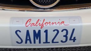 California pilot program allows front license plate stickers