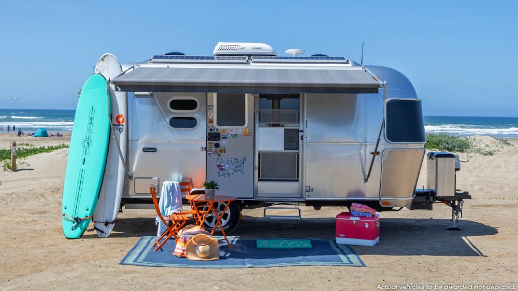 Win the ultimate glamping package: an Airstream Caravel and a Ram 1500