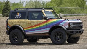 Ford Bronco celebrates Pride Month with rainbow and gold glitter