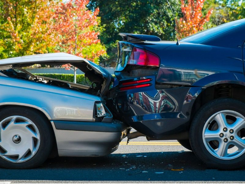 Two-car auto accident