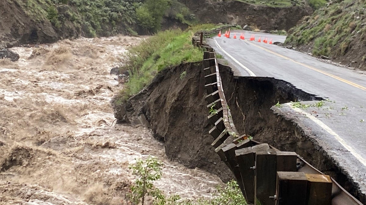 Historic Flooding in Yellowstone National Park Washed Out Roads and Bridges