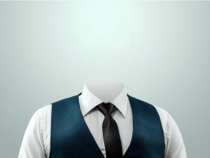 Blank, headless portrait of a business man in a suit and tie