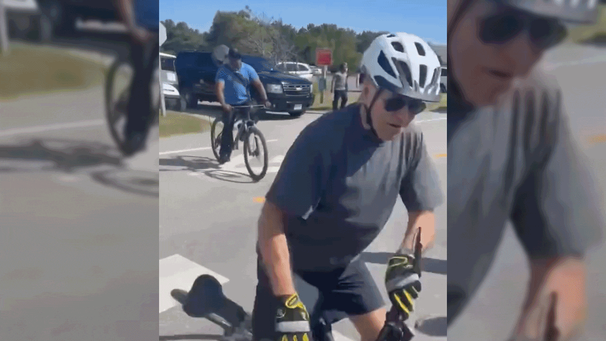 President Biden Takes Tumble After Bicycle Ride