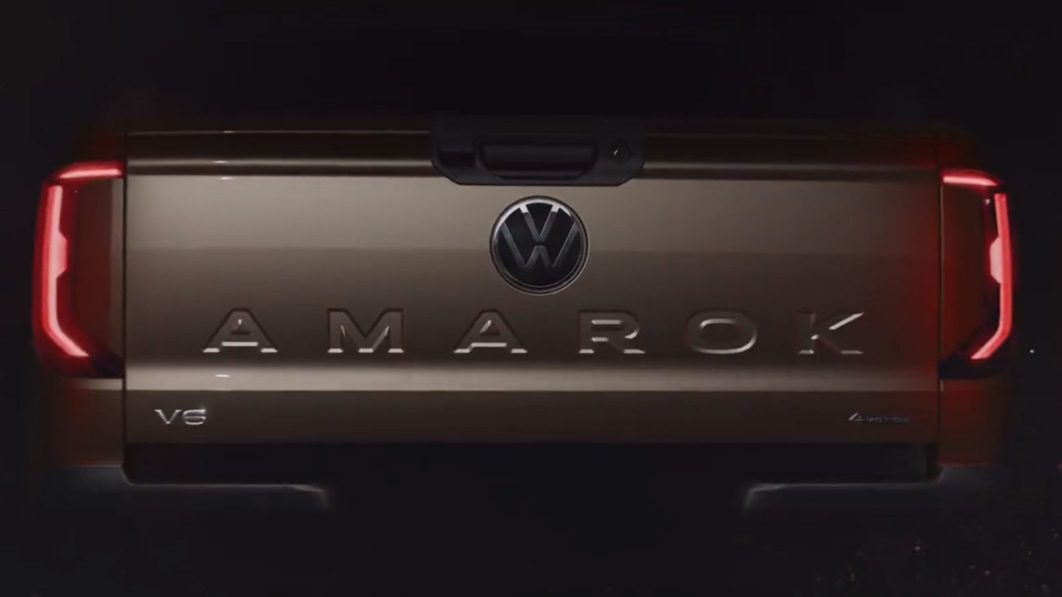 Volkswagen Amarok tailgate and V6 badge teased