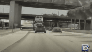 Watch This Car-Hauler Smash a Van Directly Into a Freeway Overpass