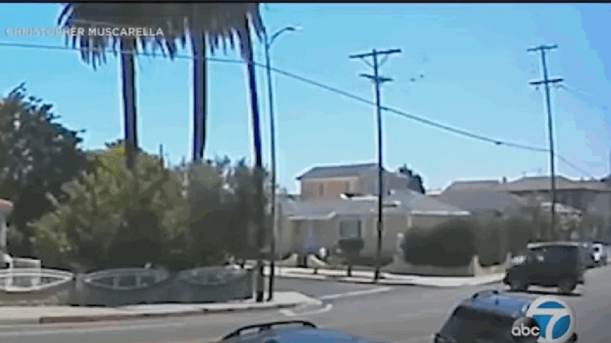 Watch a Driver Smash a Utility Pole While Avoiding a T-Bone Crash