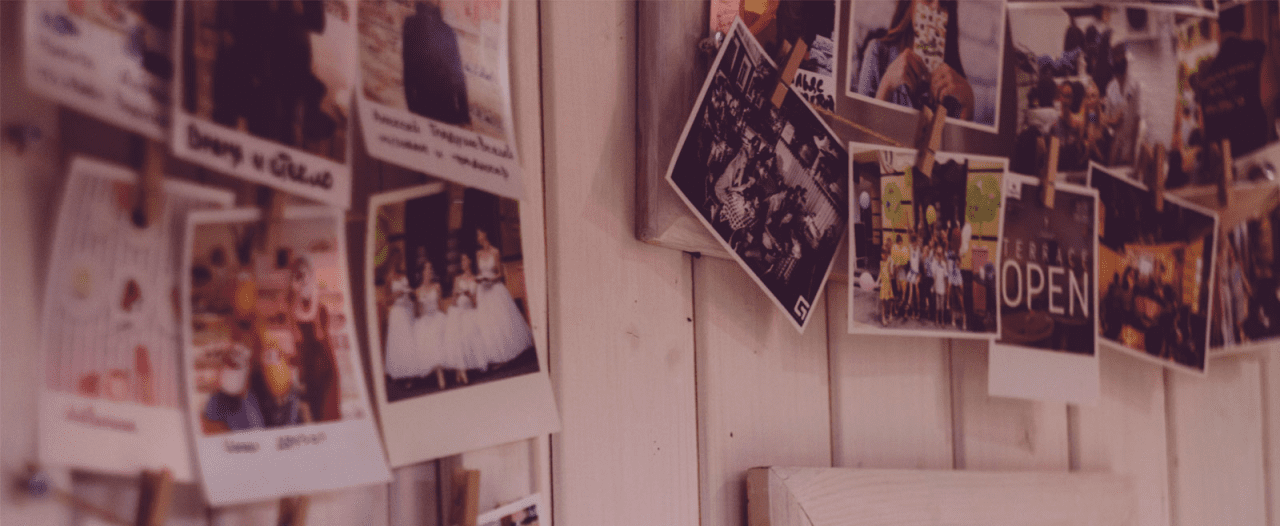 salon decor ideas gallery wall polaroids