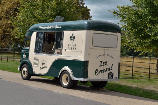 Ice cream van parked ready to take orders