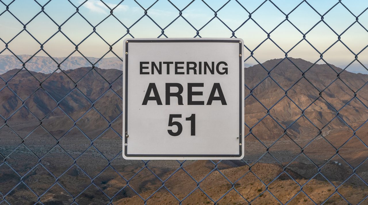 Entering Area 51 Sign