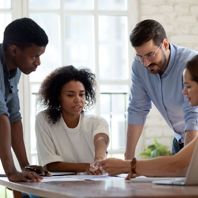 Millennials in a an office meeting