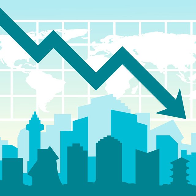 Abstract graphic implying market prices zigzagging downward. (Image: Adobe Stock)