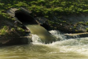 Sewerage system, dirty water discharged into river.