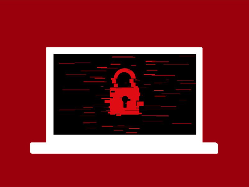 Ransomware and cyberattack by hacker