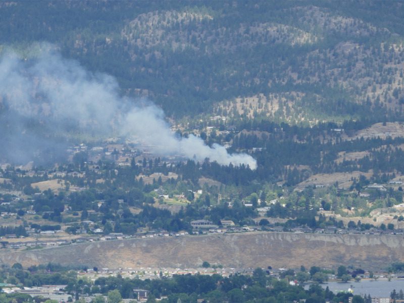 Smoke from a wildfire near a Penticton, B.C. suburb