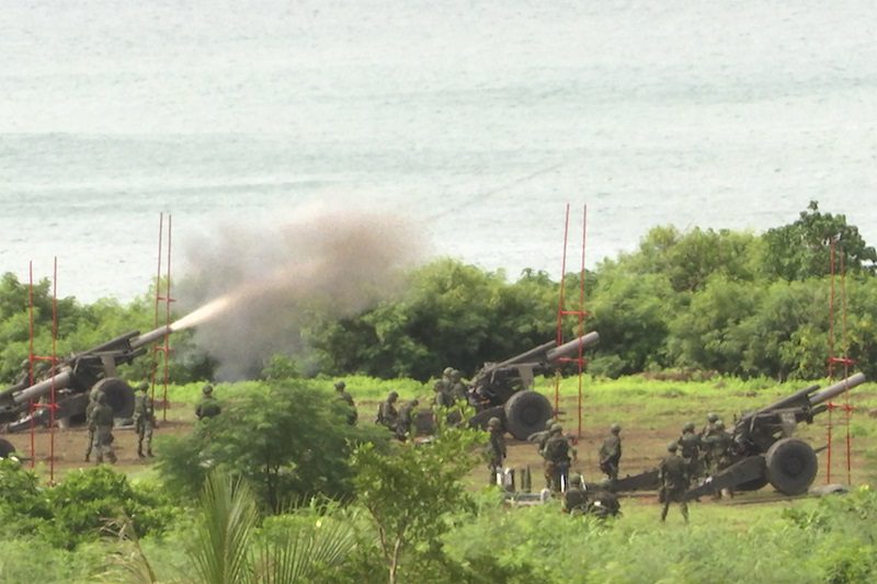 Taiwan military conducting live-fire drills