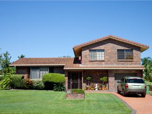 Family home with car in the driveway