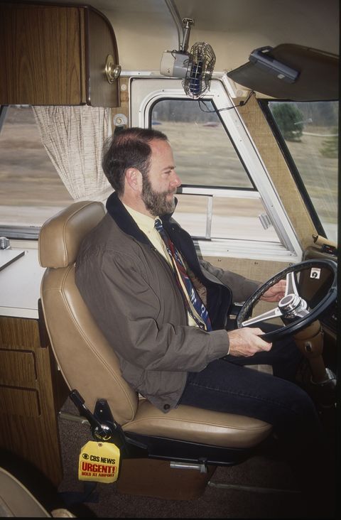 john phillips piloting kuralt's "on the road" motorhome