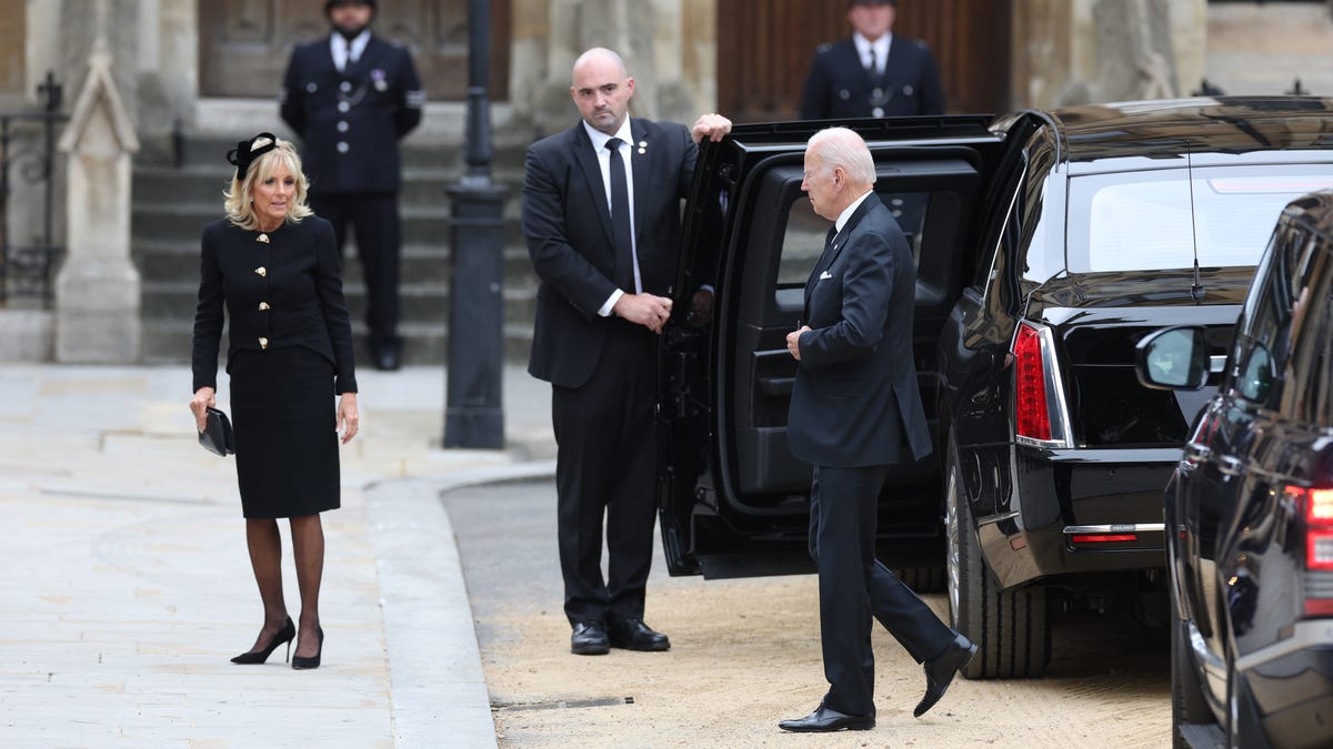 Biden Gets Stuck in Traffic on the Way to Queen Elizabeth's Funeral After Refusing to Take a Bus