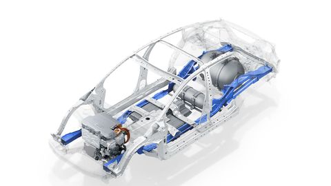 the structure of a 2020 honda clarity fuel cell hfcv