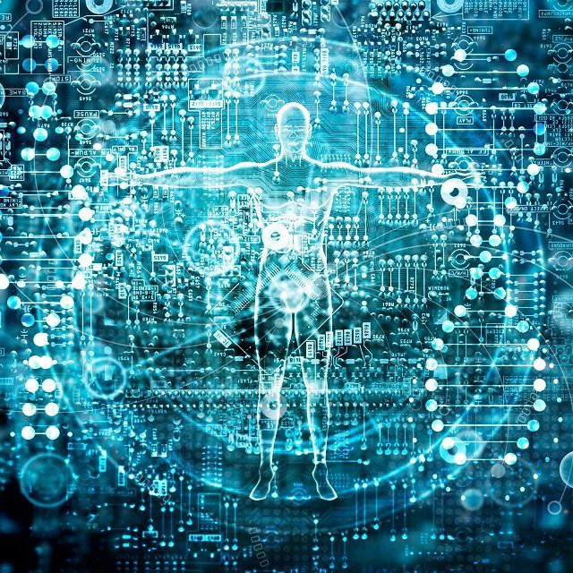 Genetic research and Biotech science Concept. Human Biology technology on abstract digital background. (Image: PopTika/Shutterstock)