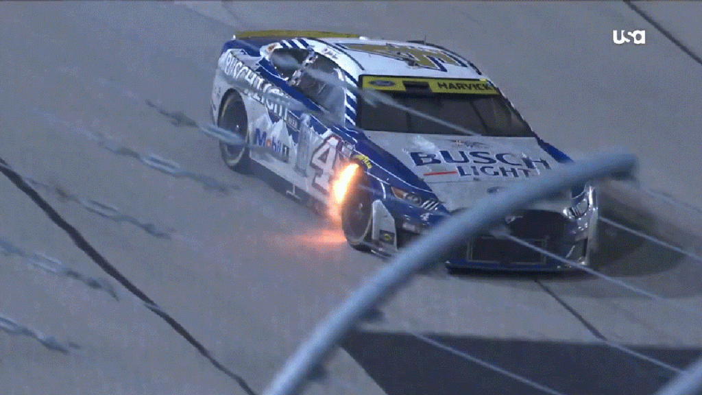 Kevin Harvick's Car Burst Into Flames During the Southern 500