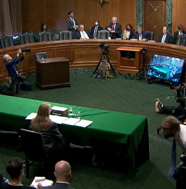 A Senate hearing room