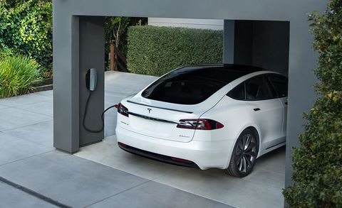 tesla model s ev charging electric car