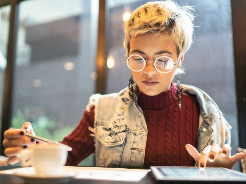 Gen Z woman working on her finances