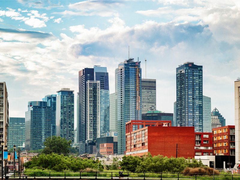 Montreal skyline from the Lachine Canal