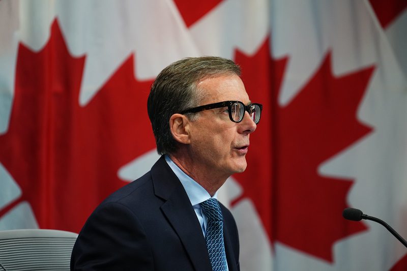 Bank of Canada governor Tiff Macklem holding a press conference