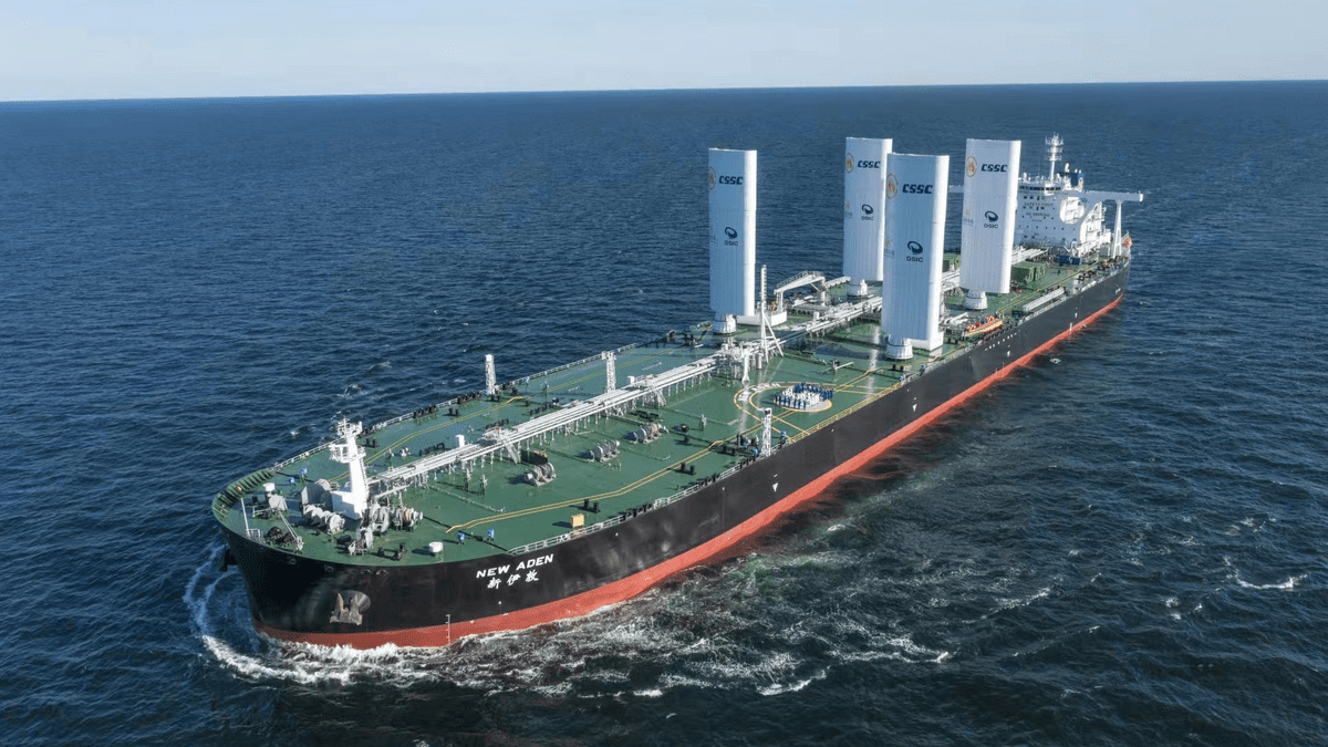 The World's Newest Supertanker Uses Sails to Help Transport Crude Oil