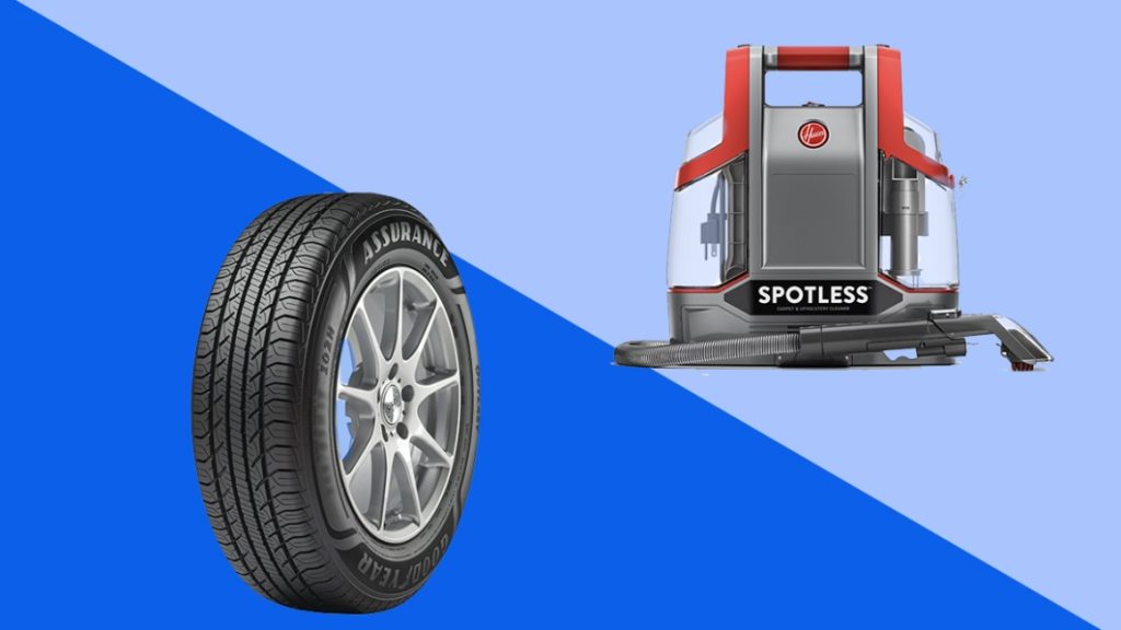 Get $50 off a portable Hoover spot vac and Goodyear tires for less than $100 each