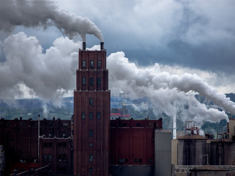 Smoke from the factory chimney