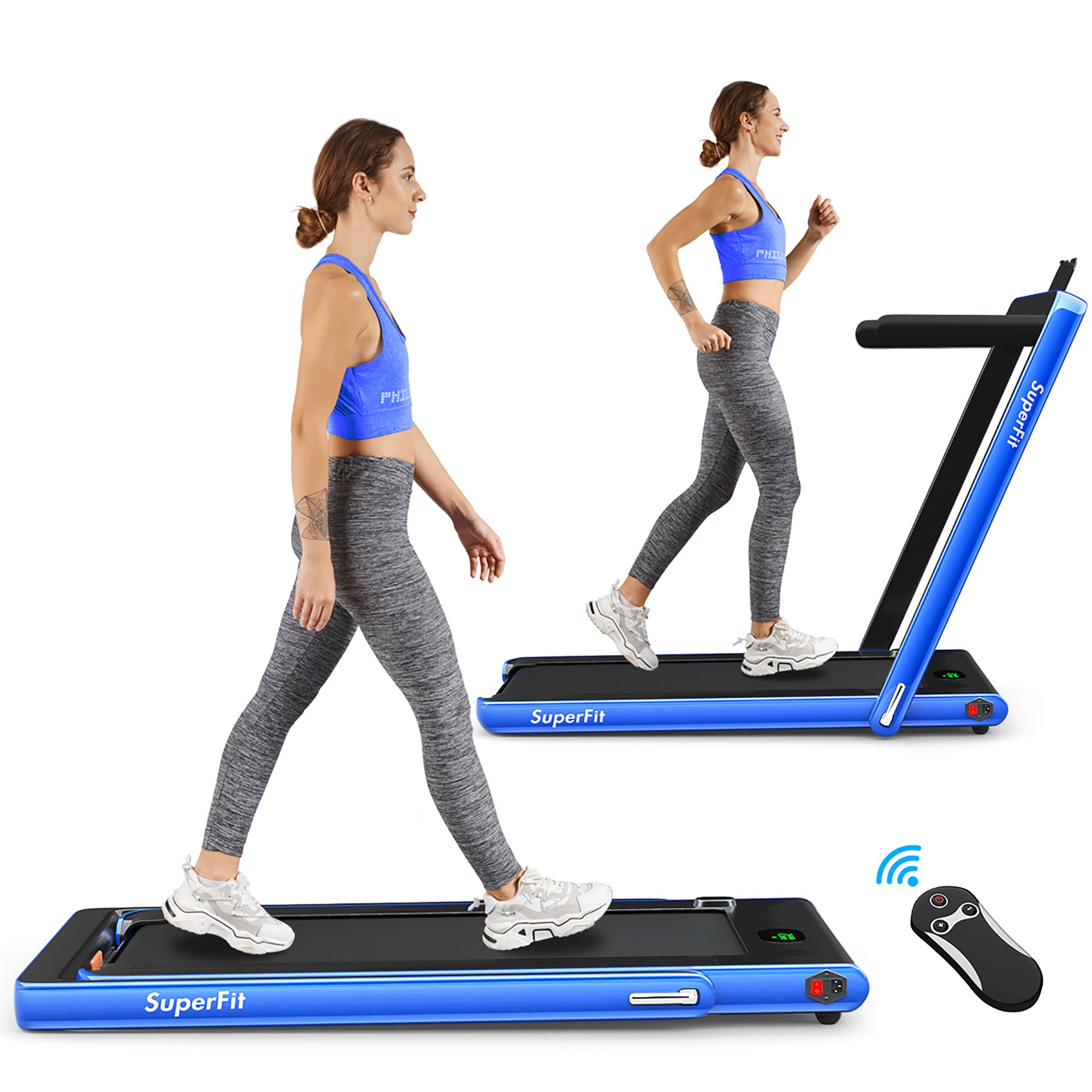 Costway SuperFit 2.25HP 2 in 1 Folding Treadmill