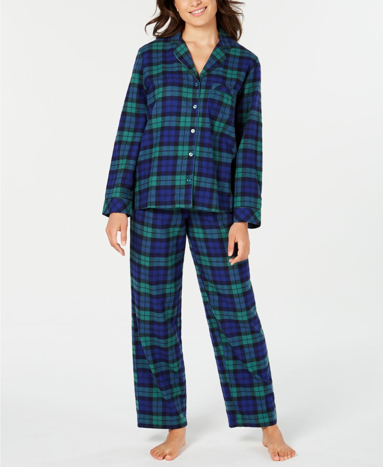 Matching Women's Black Watch Plaid Family Pajama Set