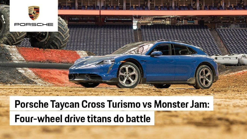 Porsche Pitted a Taycan Cross Turismo Against a Monster Truck