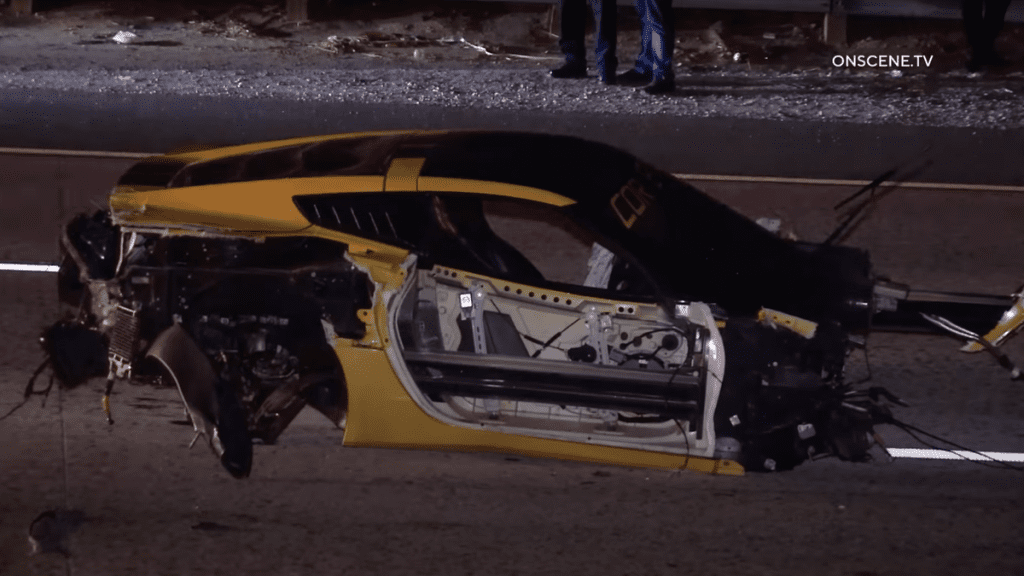 A Corvette Driver Crashed So Hard The Engine Fell Out