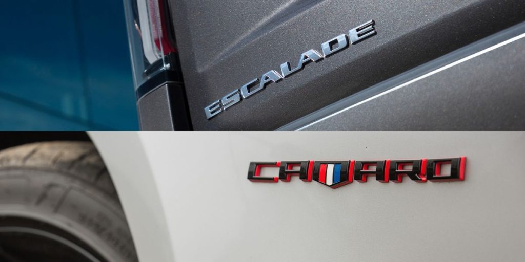 escalade and camaro badges