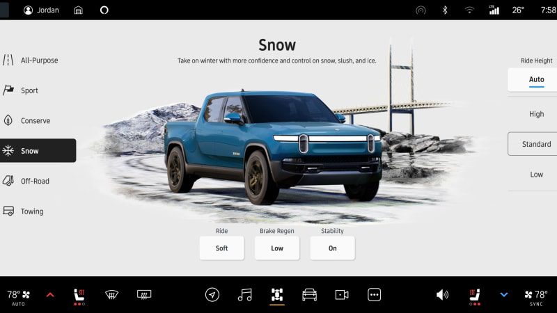 Rivian R1T and R1S receive 'Snow' mode via over-the-air update