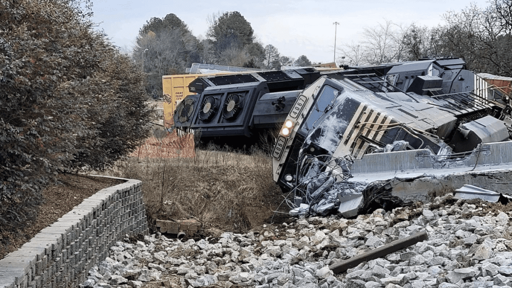 Watch a Train Get Completely Obliterated by a 134-Foot Concrete Beam