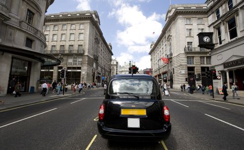 the rear of a london cab