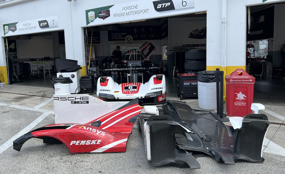 repairs in the porsche penske gtp garage