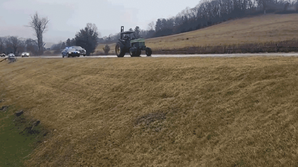 Watch a Farm Tractor Lead Cops on a 20-MPH Chase Through Boone, North Carolina