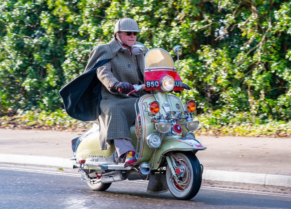 Mally Lamb Lambretta riding